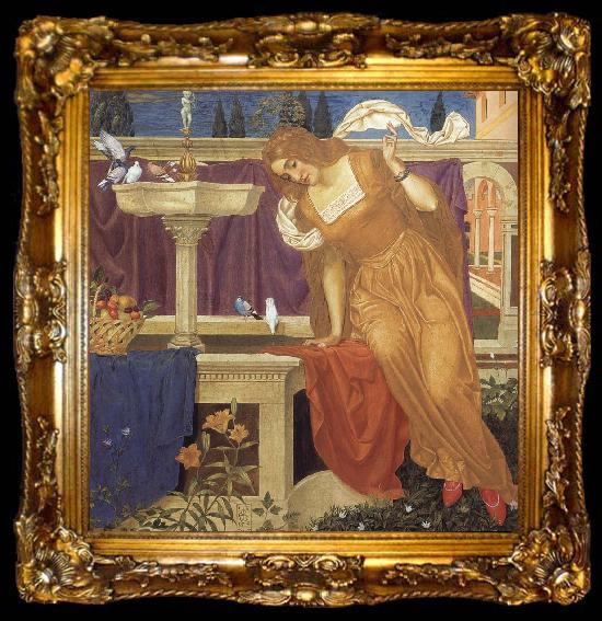 framed  Joseph E.Southall Beauty Seeing the Image of Her Home in the Fountain, ta009-2